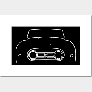 Nash Healey 1950s classic sports car white outline graphic Posters and Art